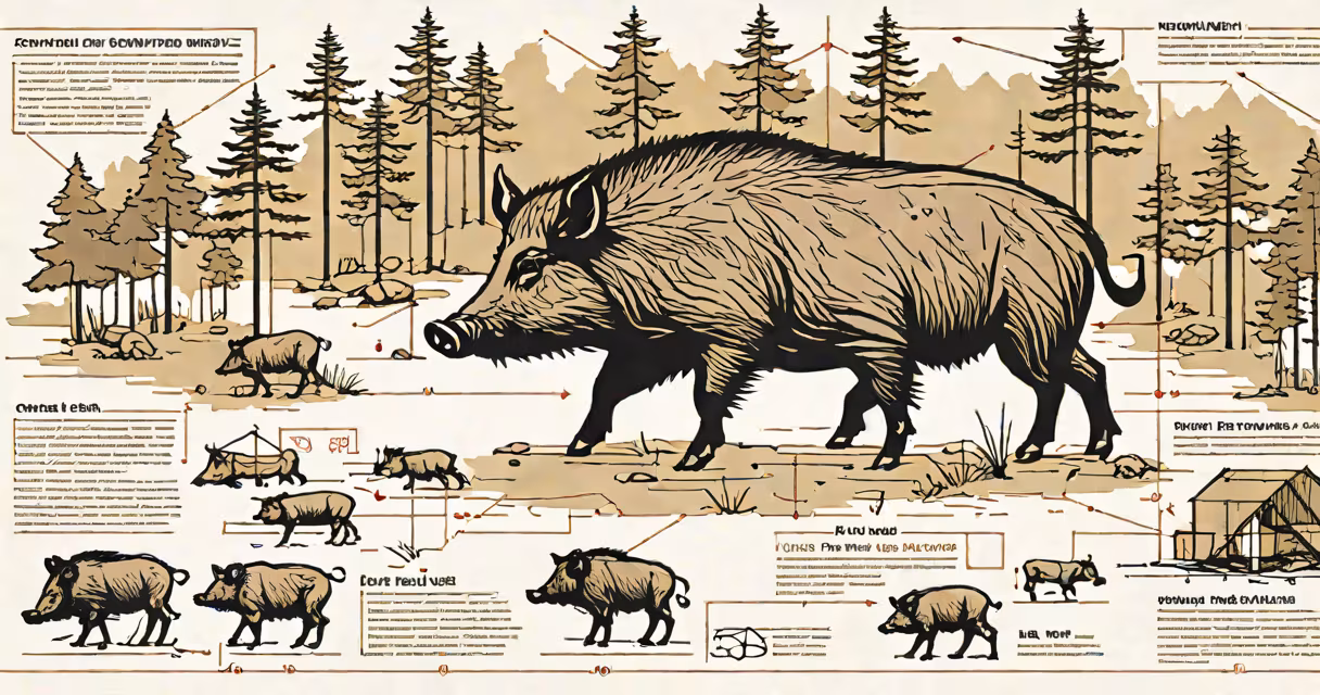 A wild boar in a forest setting