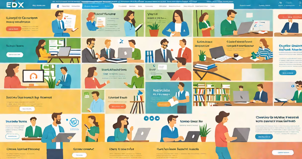 Screenshot of edX homepage highlighting English language courses