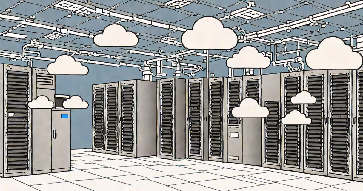 A secure data center with FedRAMP certification displayed prominently