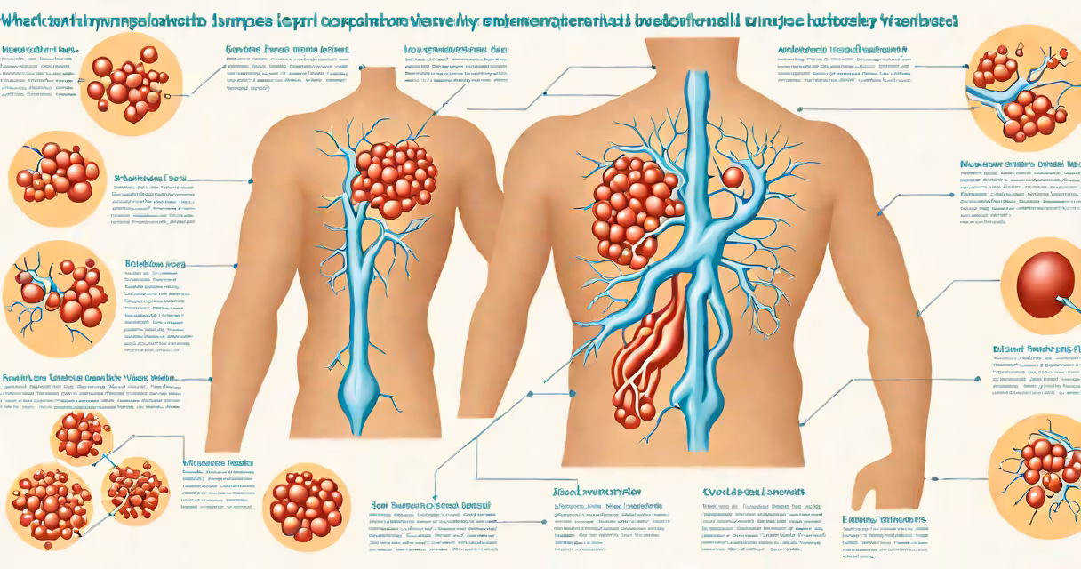 Diagram showing locations of lymph nodes throughout the body