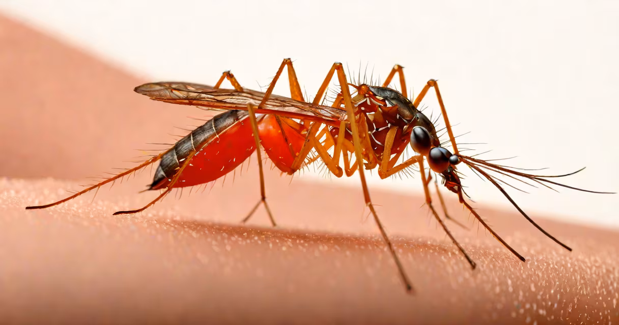 Close-up of red, inflamed mosquito bite on arm