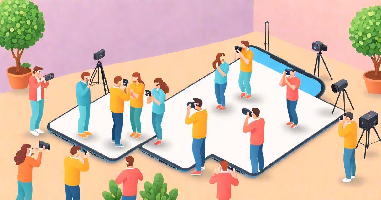 Smartphone recording a person filming with another phone