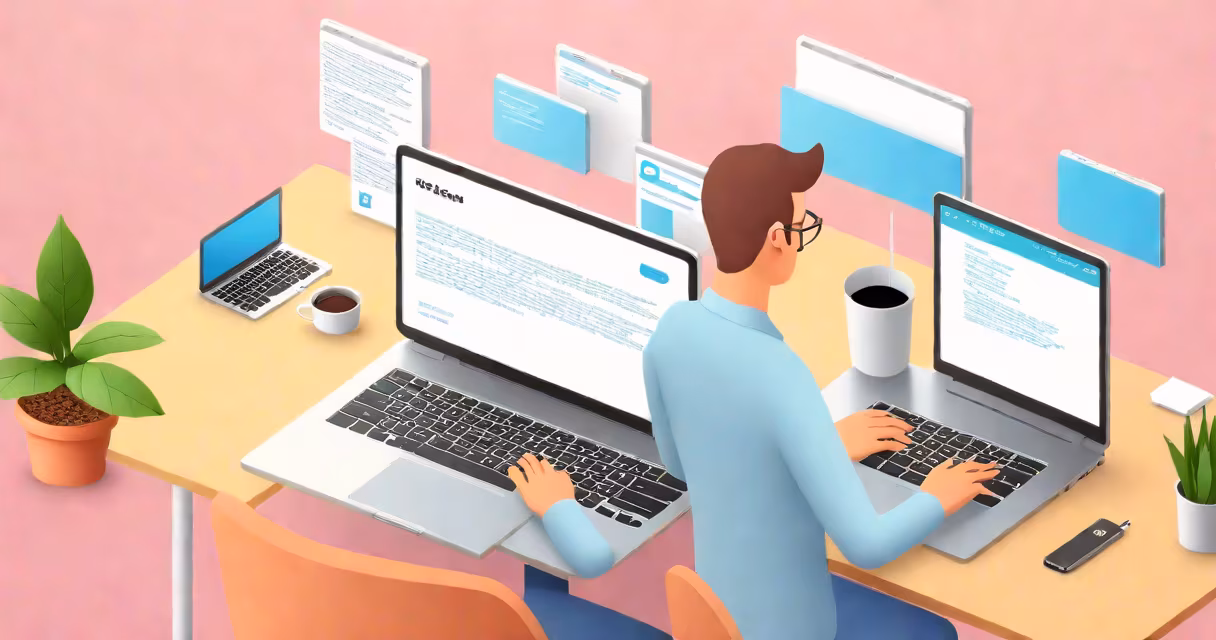 A person using a laptop with text to speech software interface visible on screen