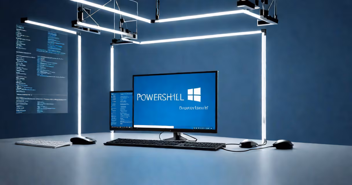 PowerShell console window displaying a simple script