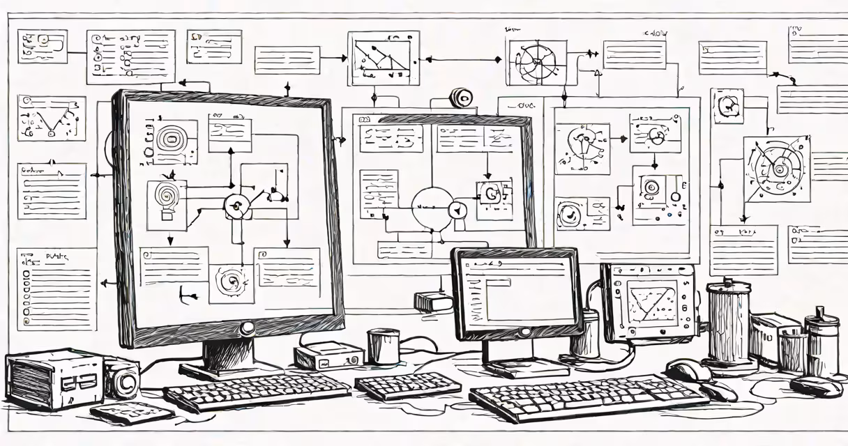 A computer screen displaying an IT automation tool interface with workflow diagrams.
