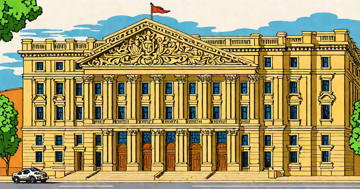 Facade of the Palace of Justice in Durango City