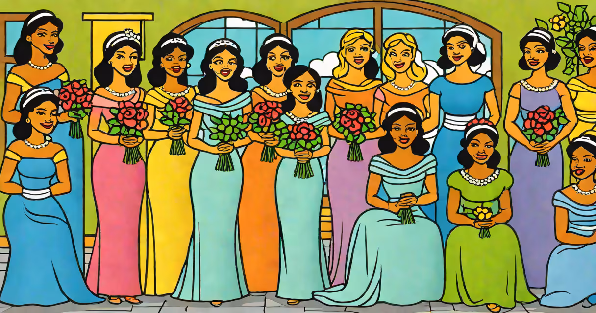 Illustration of the ten bridesmaids from the parable