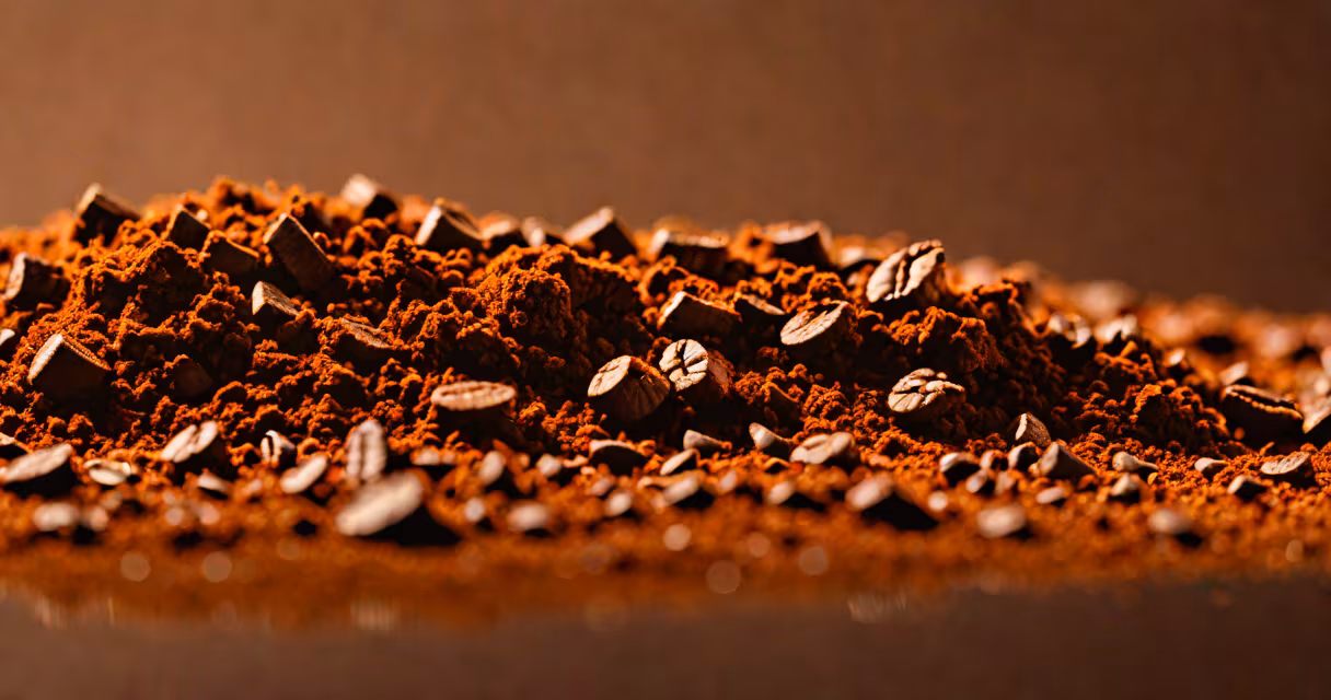 Microscopic view of coffee ground stool sample under lab lighting