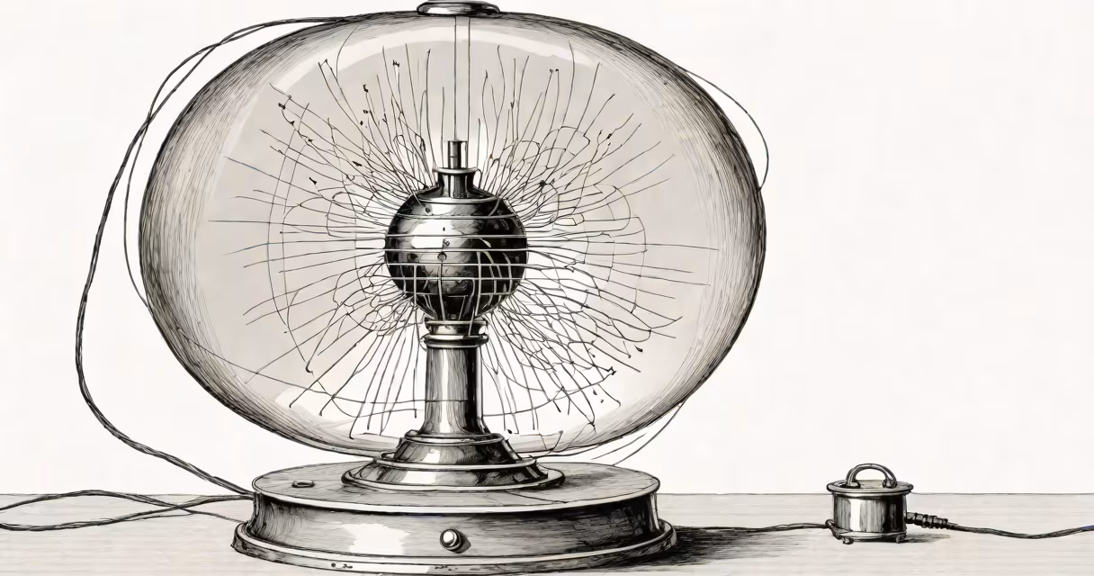A close-up of a Van de Graaff generator demonstrating static charge