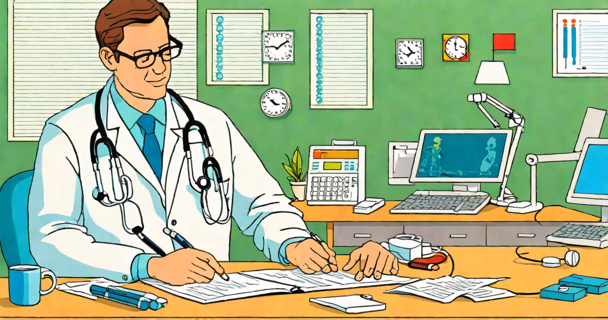 Medical professional reviewing ICD-10 coding manual