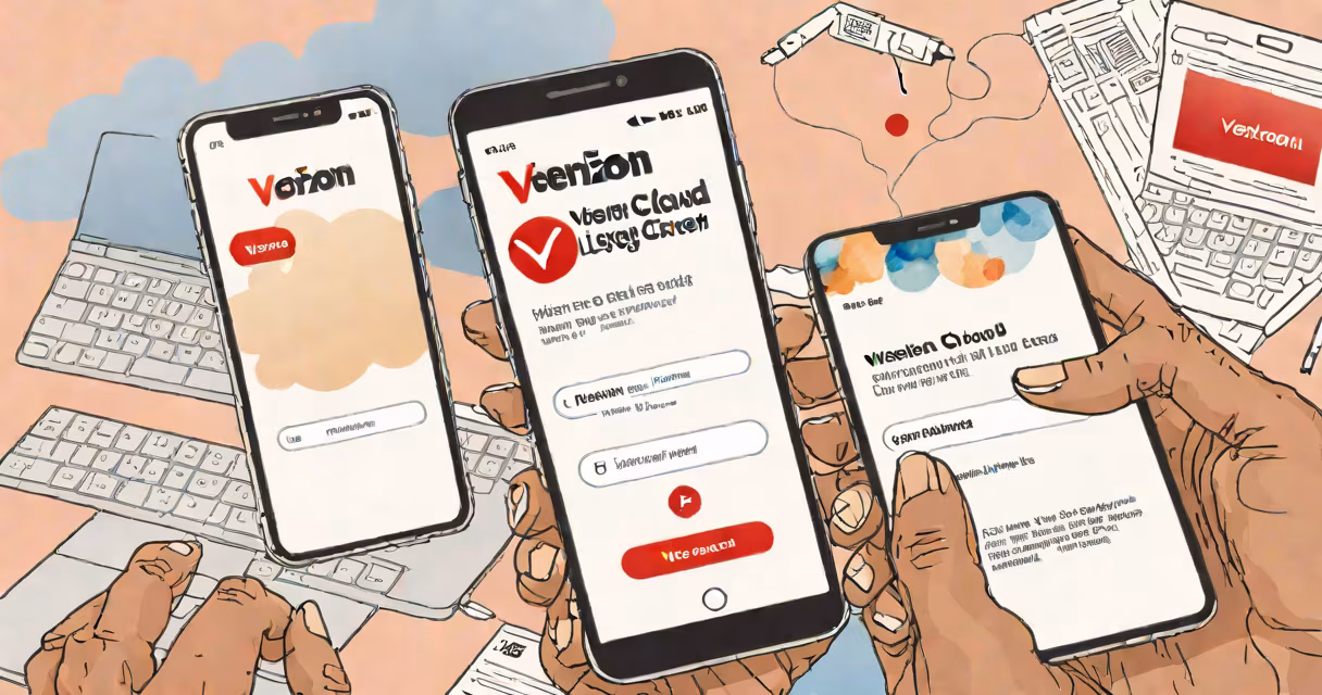 Smartphone displaying the Verizon Cloud login screen