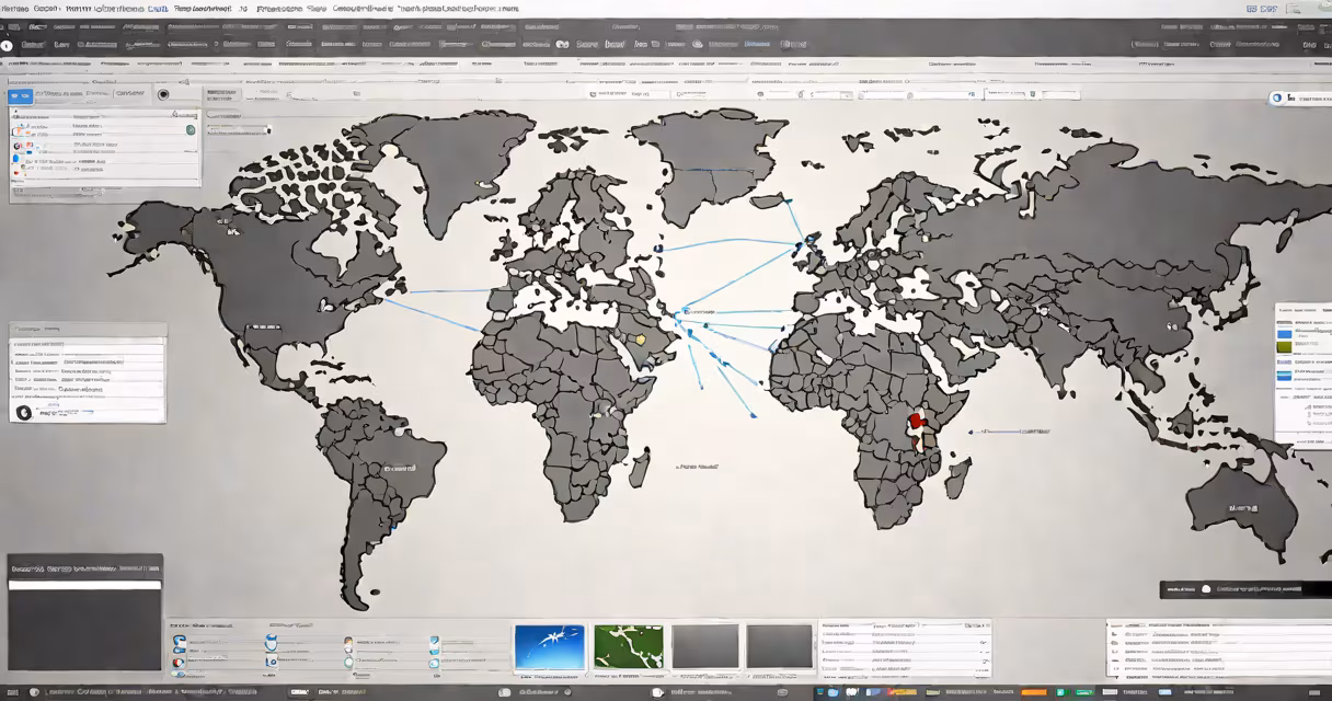 Computer screen showing HMA Proxy Online interface with a map of global servers