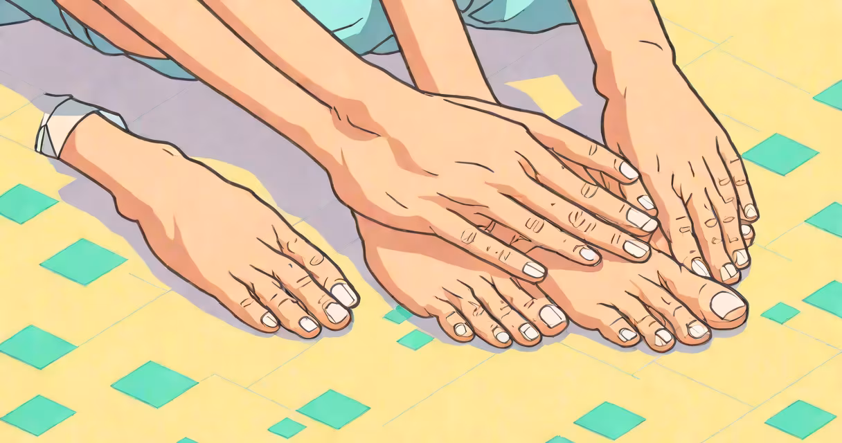 A person rubbing their hands together due to numbness