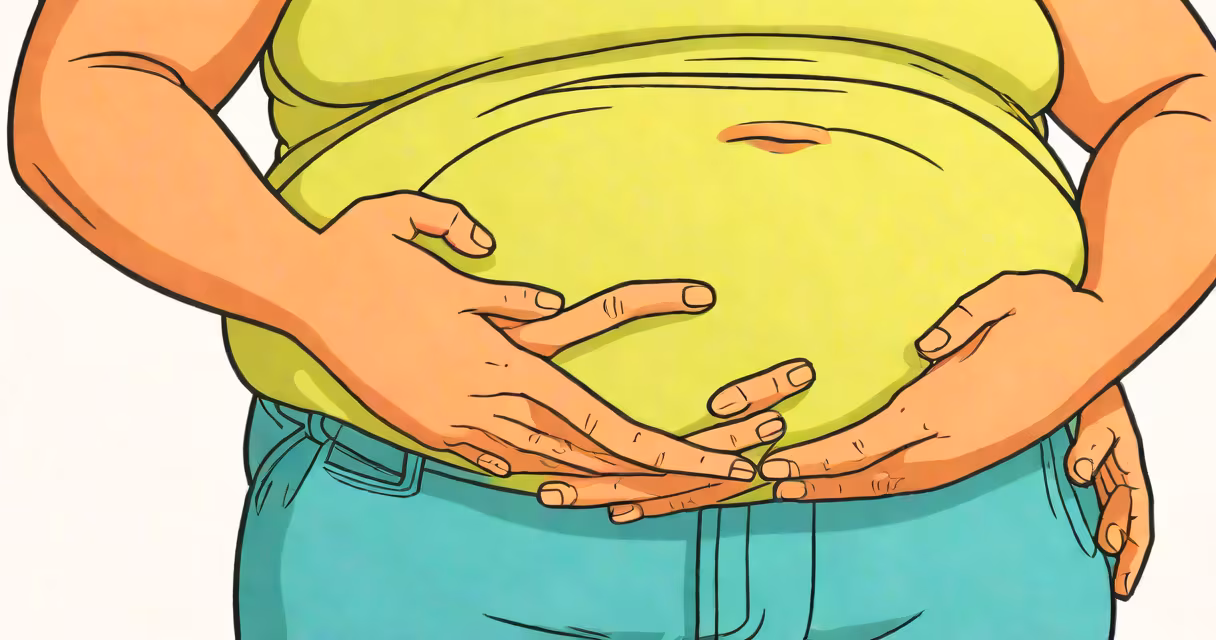 Person holding their stomach due to bloating