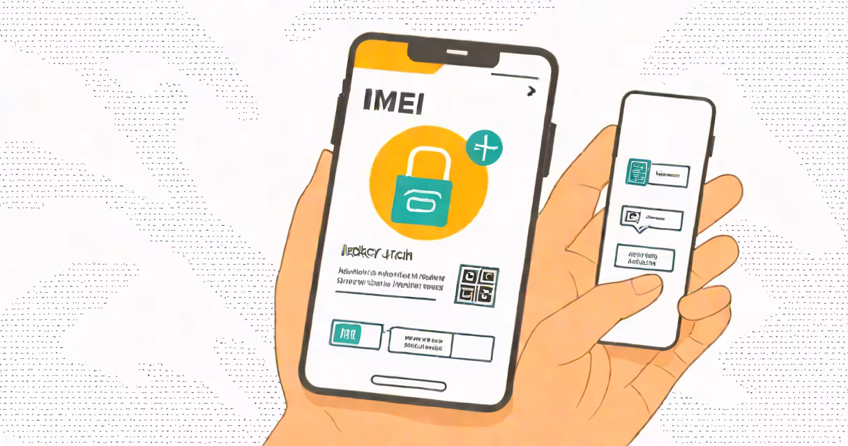 Smartphone displaying IMEI check screen with carrier information