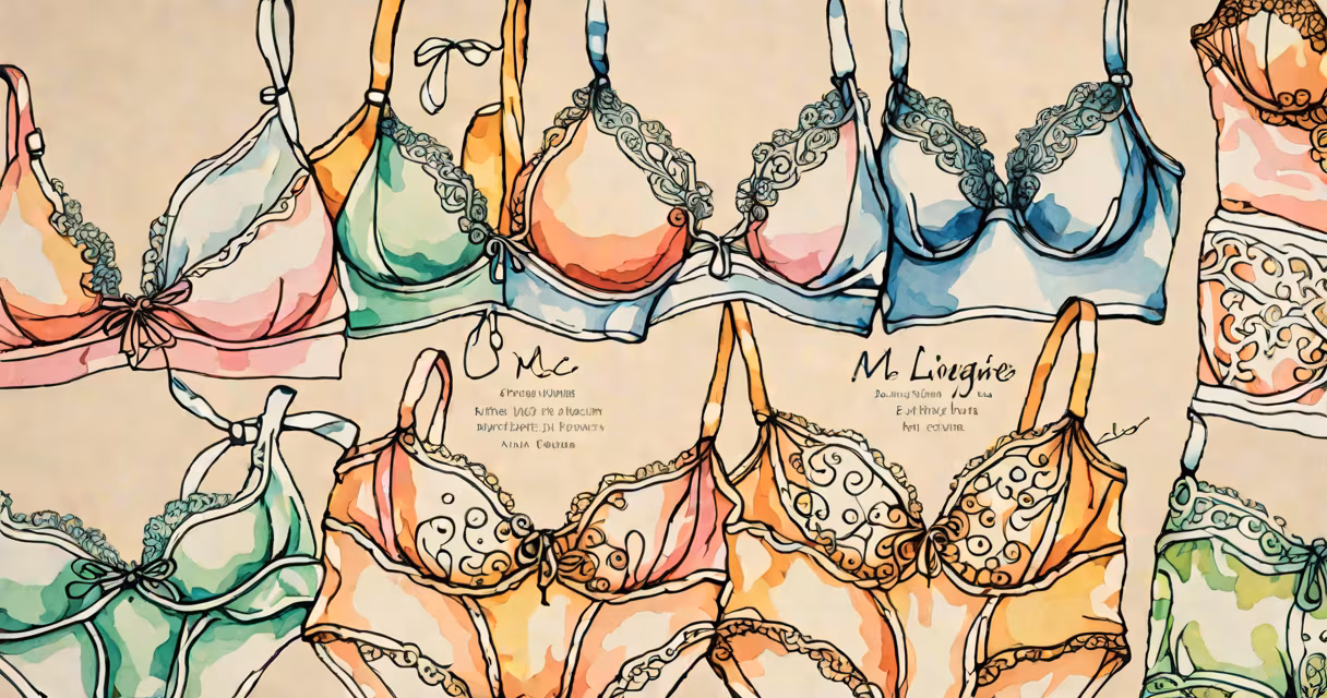 A close-up of delicate M S Lingerie pieces in soft pastel colors