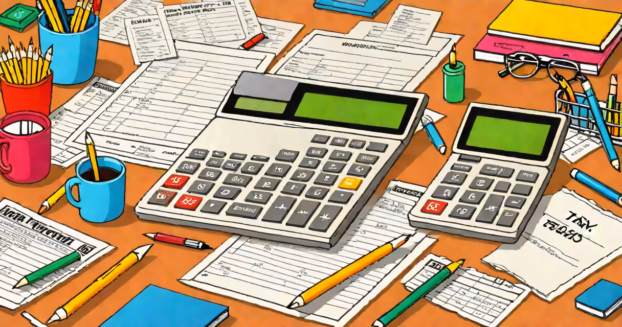 IRS tax form 1040 on a desk with a calculator and pen