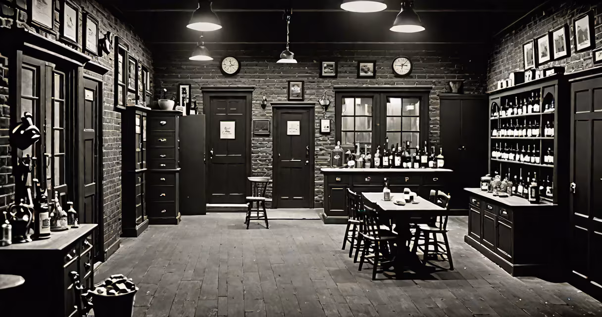 Black-and-white photo of the original Coronation Street set