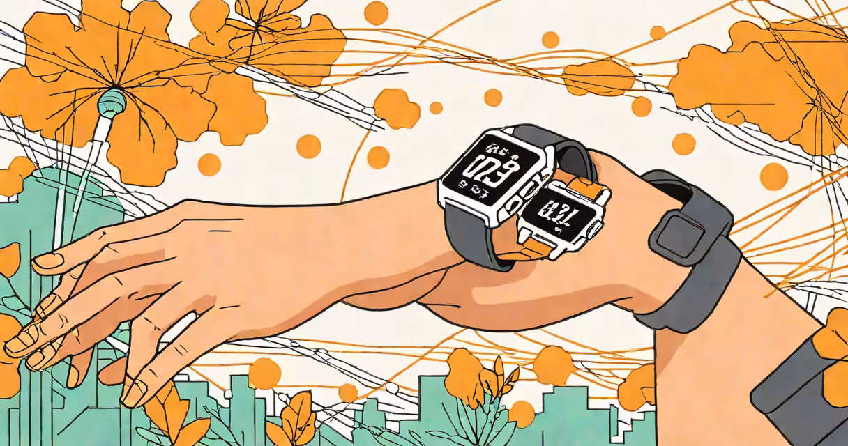 A person using a fitness tracker while exercising