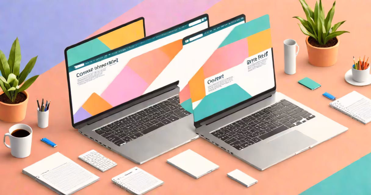 A laptop displaying a content brief template with sections highlighted