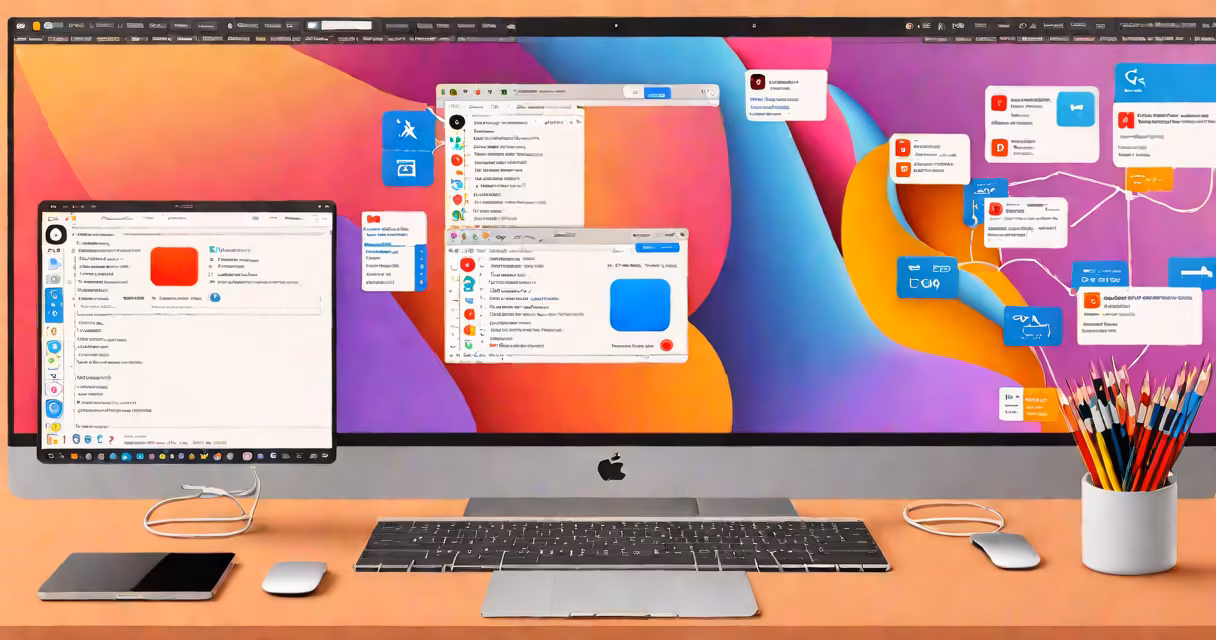 MacBook Pro with Dictation window open on screen