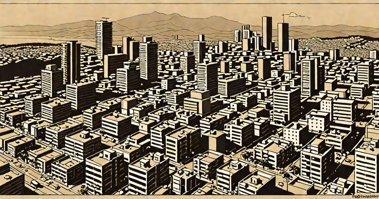 Vista de la ciudad de Ibagué con edificios y propiedades residenciales