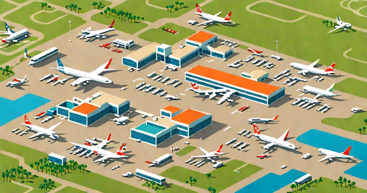 Aerial view of Dubrovnik Airport near the Adriatic Sea