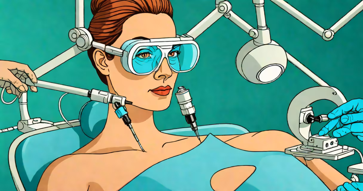 Close-up of an eye surgeon performing laser surgery
