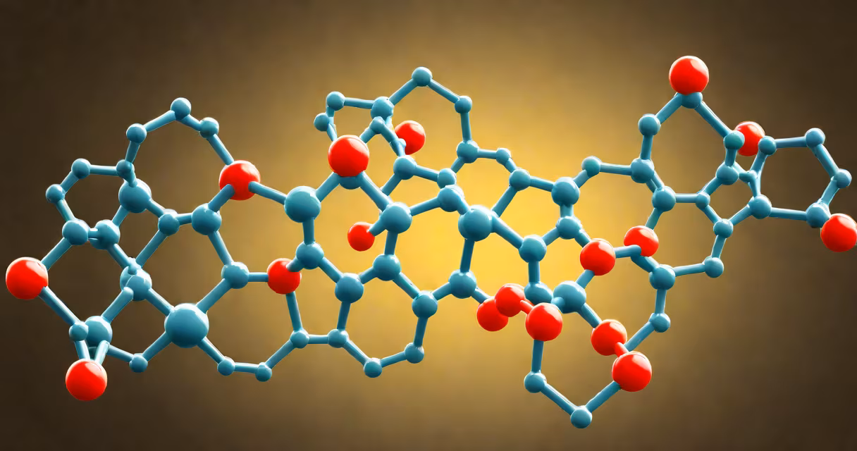Molecular structure of metronidazole with chemical bonds highlighted