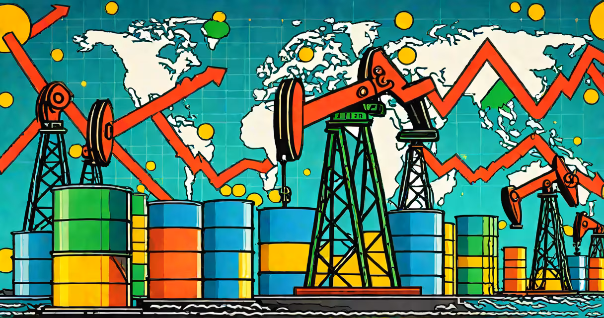 Graph showing fluctuating oil prices over the past year