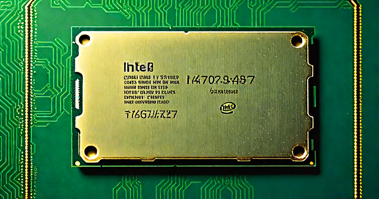 Top-down view of the Intel Core i7 4770 processor in its socket