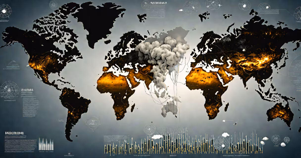 Satellite image showing pollution hotspots around the world