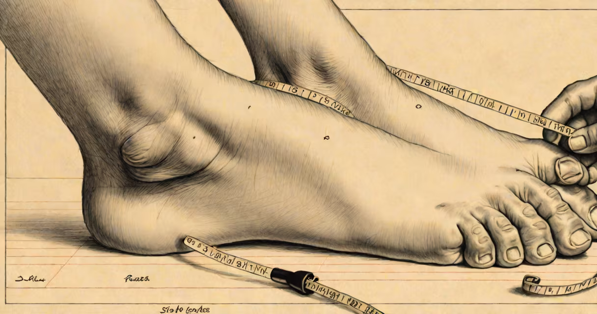 Close-up of a swollen foot with visible redness and a measuring tape around the ankle