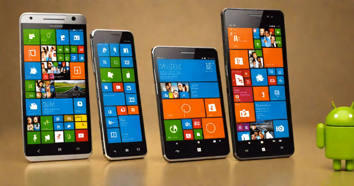 Side-by-side smartphones running Android and Windows phones
