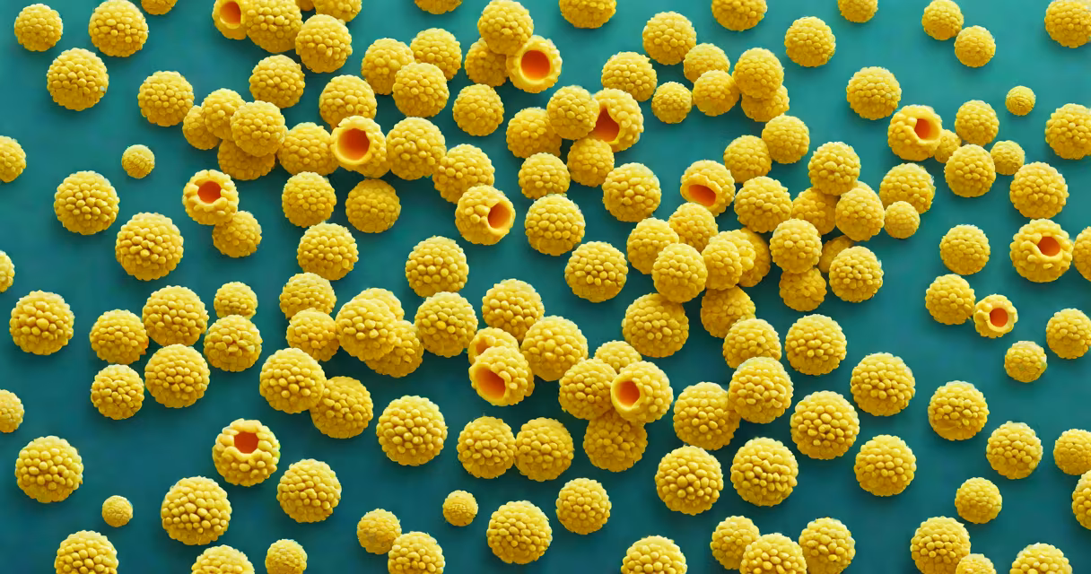 Microscopic image of Staphylococcus aureus bacteria