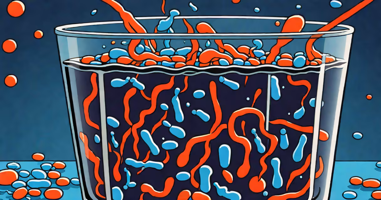 Close-up of dark phlegm in a clear medical specimen cup