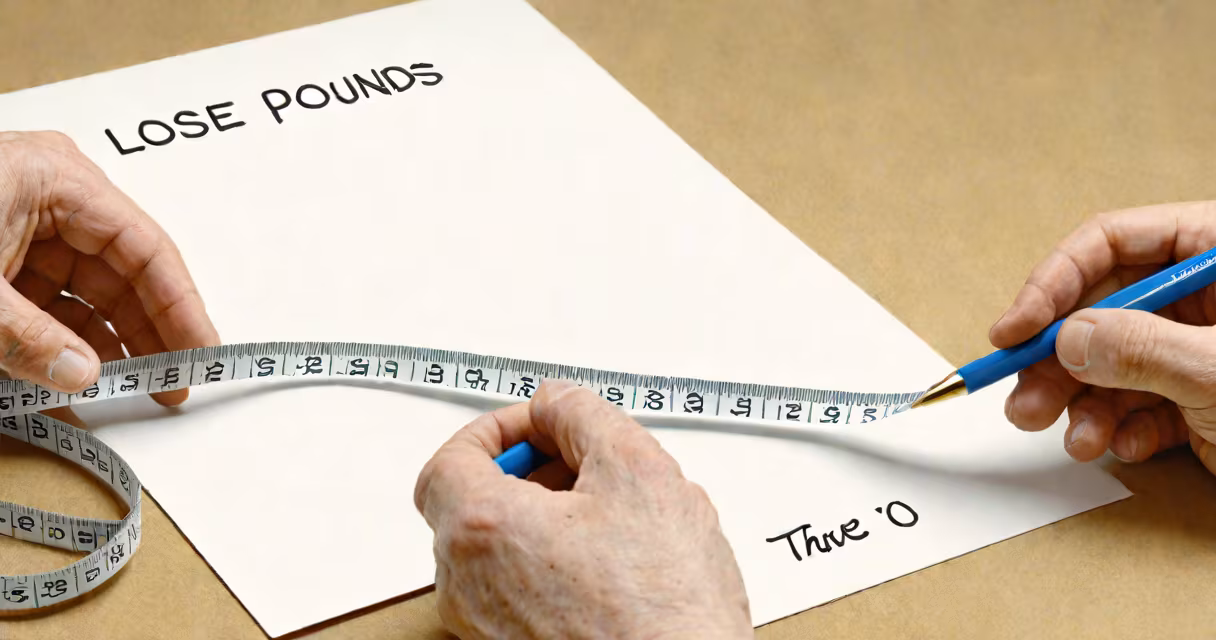 Person measuring waistline with tape measure