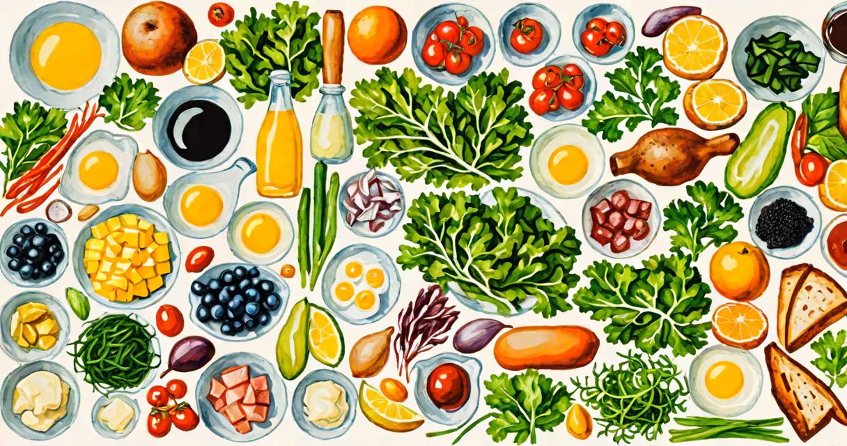 Assorted high-iodine foods like seaweed, dairy, and eggs