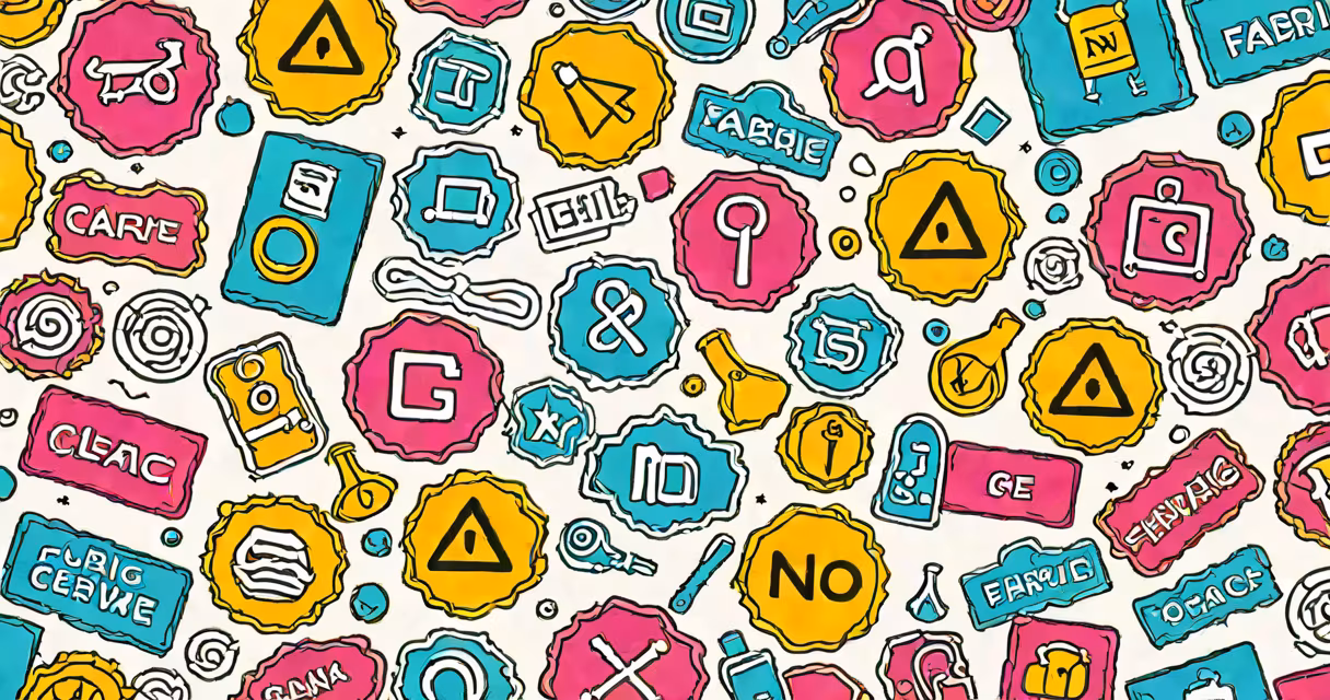 Close-up of a clothing label showing fabric care symbols