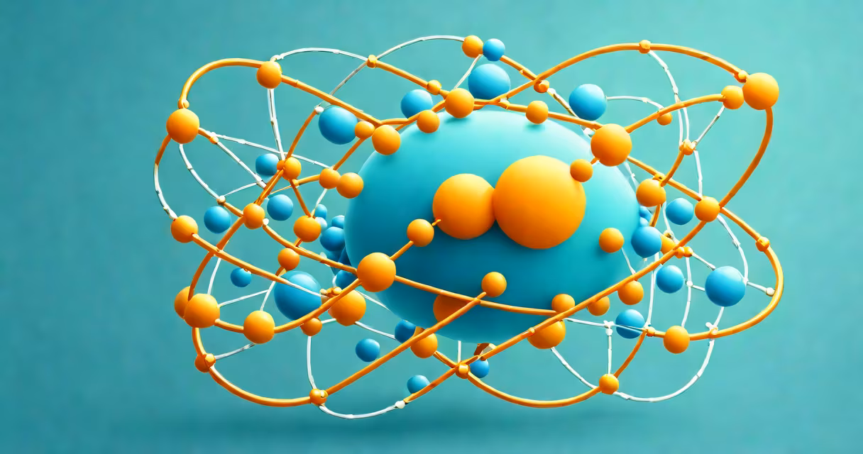 Diagram of an atom showing nucleus and electron cloud