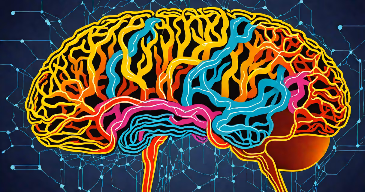 Neural pathways highlighted in a brain scan showing activity linked to depression