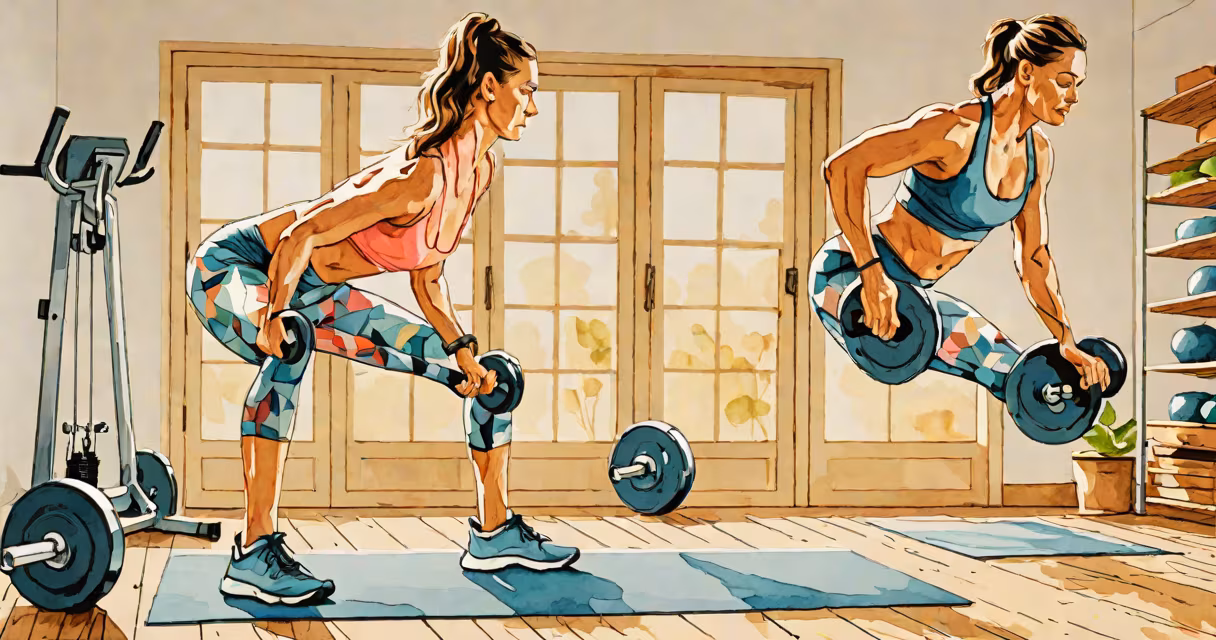 Person performing a lunge in a home gym setting