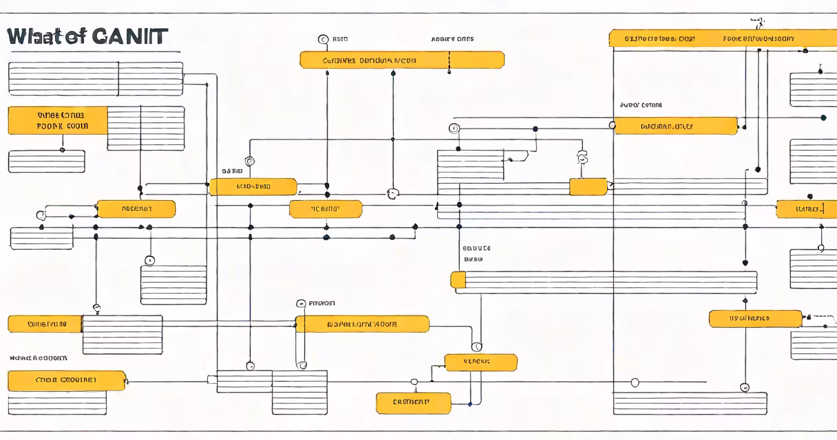 A Gantt chart showing project tasks on a timeline
