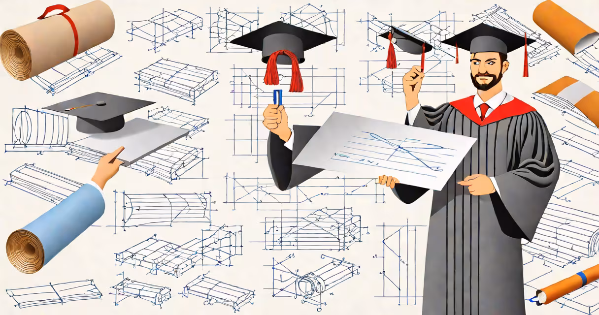 Student holding two diplomas with graduation cap and gown
