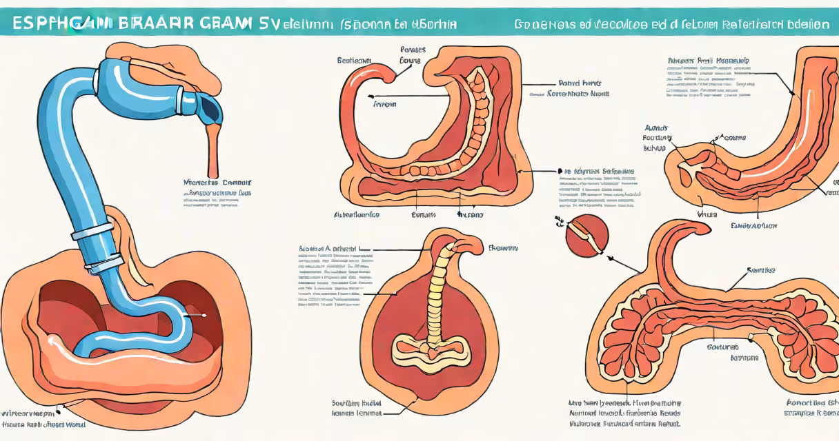 Medical illustration comparing esophagram and barium swallow procedures