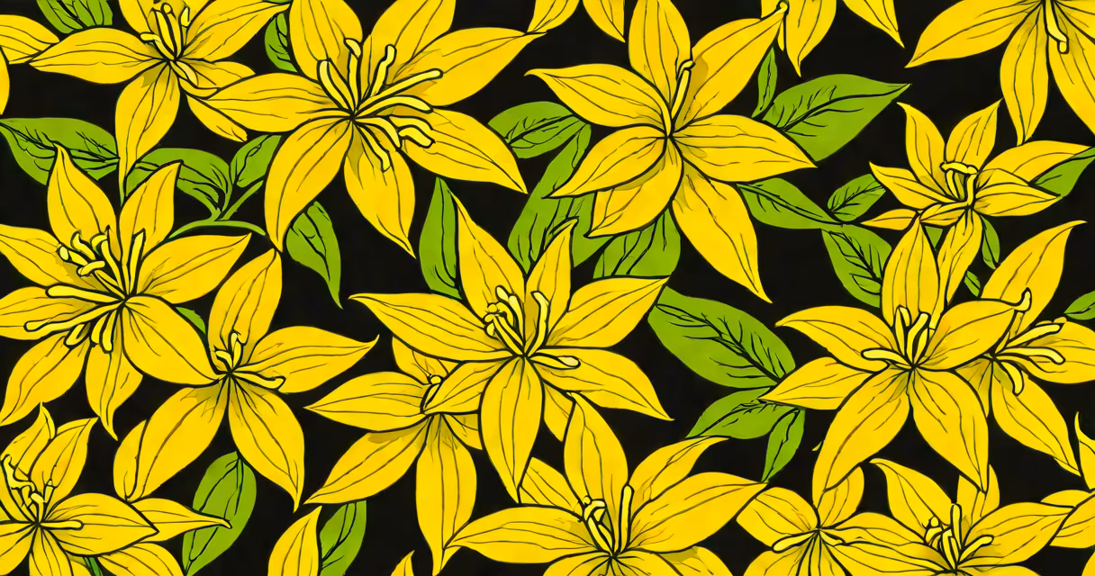 Close-up of ylang ylang flowers with vibrant yellow petals