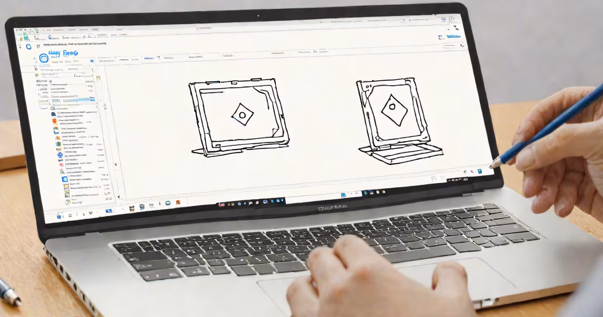 Laptop screen showing Dropbox sync settings with sync status indicators