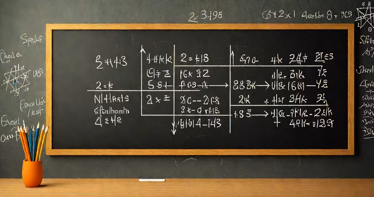 Blackboard with the equation 2x + 3 = 9 written in chalk