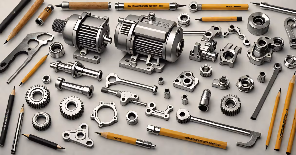 Assorted Briggs and Stratton replacement parts arranged neatly on a workbench