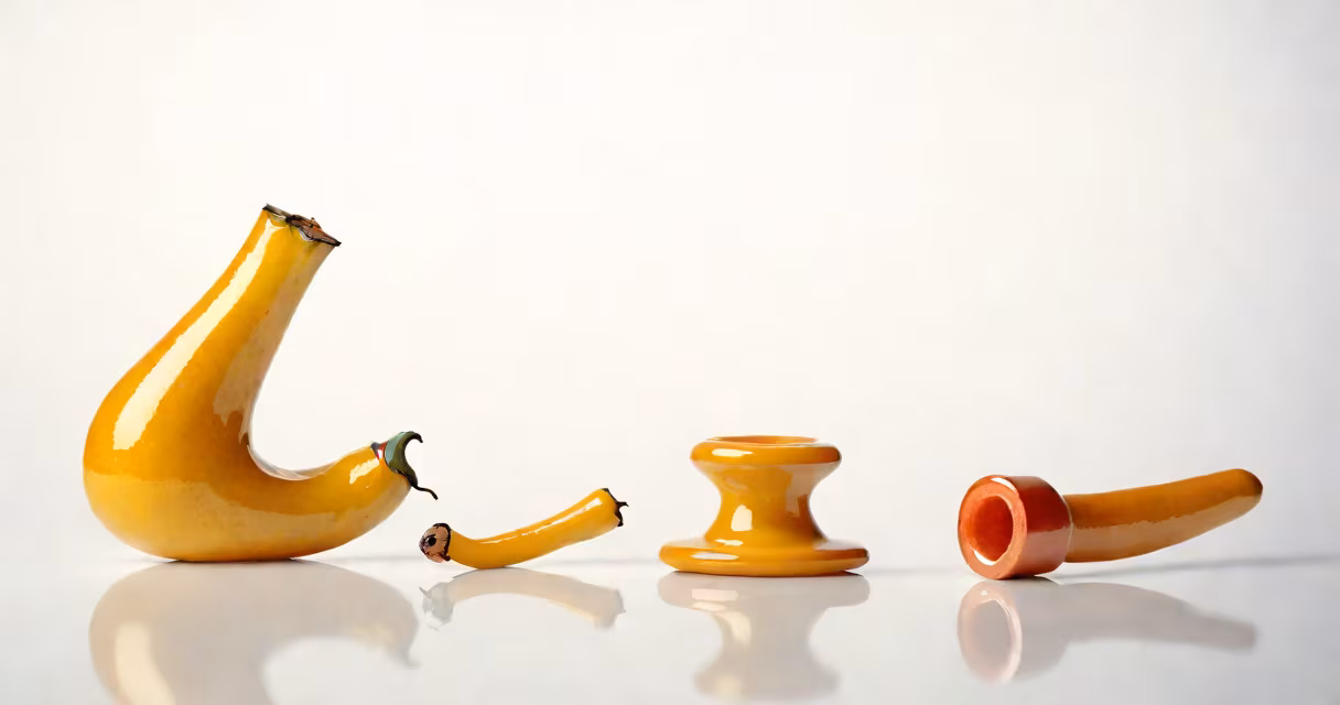 Two objects side-by-side with a question mark between them